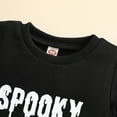 thumbnail image 4 of Kmbangi Children Halloween Printed Pattern Pullover, Black Round Collar Tops, 4 of 7