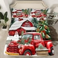 thumbnail image 2 of Manfei Merry Christmas Twin Sheet Sets 3 Pieces for Kids, Farmhouse Truck Twin Fitted Sheet, Xmas Tree Flat Sheet, Microfiber Bedroom Decor, 2 of 7