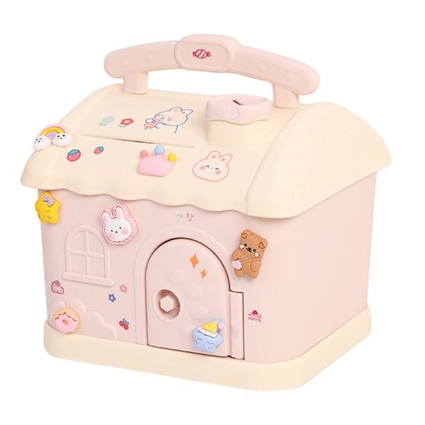 Hucha Kawaii, caja para billetes, tarro para guardar monedas con cerradura, decoración del hogar B Sywqhk Libre de BPA