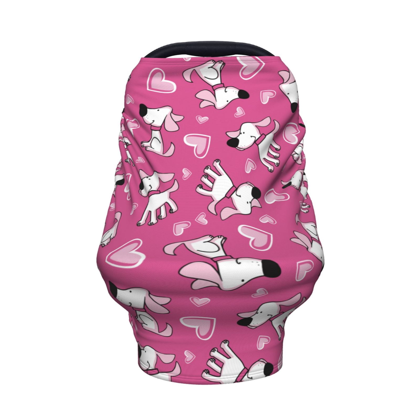 Fotbe Love Dog Pattern Car Seat Covers for Babies, Nursing Breastfeeding Cover Infant Carseat Canopy, Soft Stretchy Carrier Cover