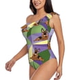 thumbnail image 3 of Picia German Shepherd Dog Pattern Women's One Piece Swimsuits,One Shoulder Swimwear Asymmetric ,Ruffle Monokinis Bathing Suits,High Waisted Flattering Bathing Suits-XX-Large, 3 of 8