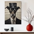 thumbnail image 3 of Funny Animals Canvas Wall Art, Italian Greyhound Dog Read Newspaper on Toilet in Bathroom Picture Prints Wall Decor, Artwork Collection, Ready to Hang, wall decor living room, 3 of 4