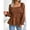 Coffee, variant on Women's Peplum Tops Square Neck Ruffle Trim Long Sleeve Blouse Smocked Top Dressy Casual Shirts, S