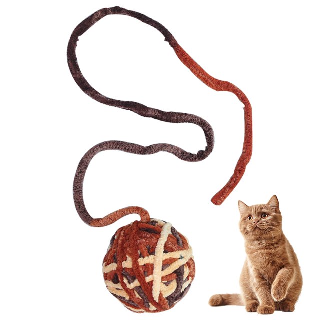 Cat Toy Ball Wool Interactive Funny Cat Pom Pom Toy Kitten Play Ball with Bell