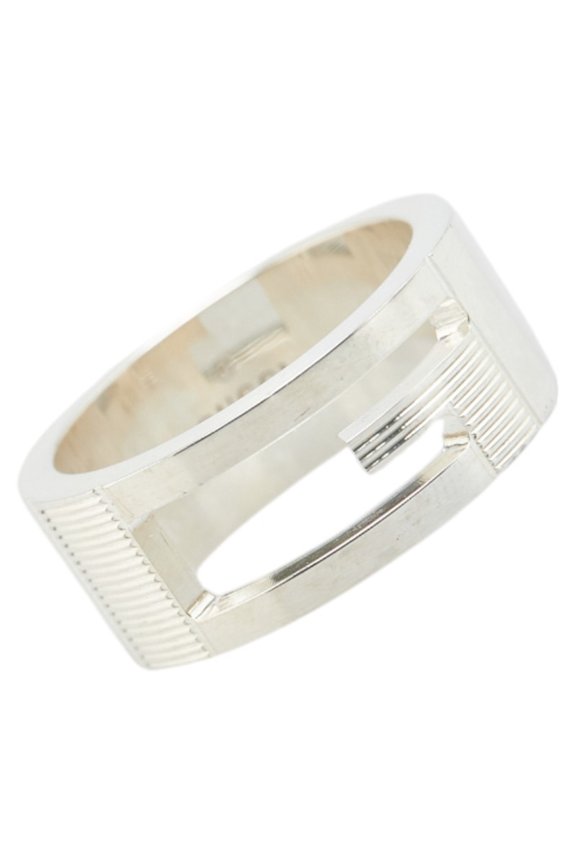 Pre-Owned Gucci Cutout G Ring #11 SV925 Silver Women's GUCCI