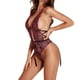 thumbnail image 4 of Mono Body con cuello en V profundo Encaje Lencería transparente Lady Top Nightwear, S Kearding XX000102-01, 4 of 7