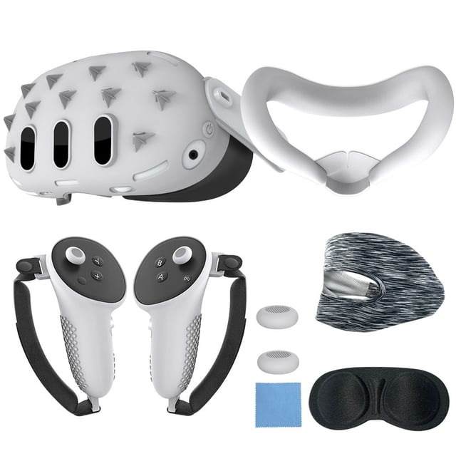 9 in 1 Silicone Case Accessories for Meta Quest 3, Console Case, Eye Mask, Lens Cap, VR Accessory Set