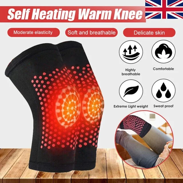 DEBGFS Self Heating Knee Support Brace Arthritis Warm Massager Pad Joint Pain Relief 2X