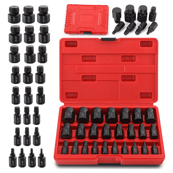 25 Pcs Broken Bolt Screw Cap Extractor,Damaged Bolt Extractor Set for Removing Broken Studs Bolts Socket Screws