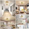 thumbnail image 2 of Gold Semi Flush Mount Ceiling Light Fixture, 4-Light Modern Industrial Sputnik Chandelier Light Fixture, Flush Mount Ceiling Lamp, 2 of 6