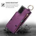 thumbnail image 5 of Allytechgroup for Samsung Galaxy Note 20 Wallet Case, Zipper Pocket Cards Holder RFID Blocking Ring Holder Stand Bumper Shockproof PU Leather Retro Phone Case for Samsung Galaxy Note 20, Darkpurple, 5 of 8