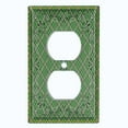 thumbnail image 2 of Metal Light Switch Plate Cover Green Plaid Paisley Bandana Tile Pattern TIL075, 2 of 13