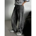 thumbnail image 3 of Vintage Light Gray Washed Wide Leg Jeans Women High Waist Loose Fit Extra Long Trousers Fall Winter Fashion Casual Streetwear Style Straight Leg Jeans For Women, 3 of 6