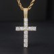thumbnail image 1 of Huitan-collar largo de cadena trenzada de 60Cm para mujer/hombre, colgante de Cruz de circonia cúbica de lujo, regalo, accesorios de amor, 1 of 4