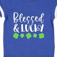 thumbnail image 4 of Inktastic Blessed and Lucky 4 Leaf Clovers St. Patrick's Day Boys or Girls Baby Bodysuit, 4 of 5