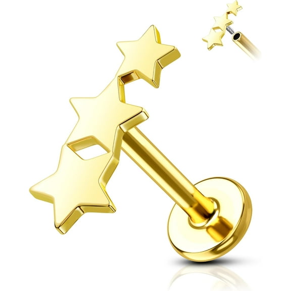 Minimalist Star G23 Solid Titanium Cartilage Earrings Stud 16G Tragus Helix Earrings Dainty Helix Piercing Jewelry Hypoallergenic