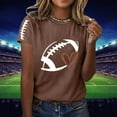 thumbnail image 2 of Football T-Shirts for Women Football Bow Graphic Short Sleeve Crew Neck Tees Game Day Gifts Fashion Loose Tops, 2 of 4