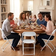 JOYMOR 10 Pack White Plastic Folding Chair, Indoor Outdoor Stackable Seat
