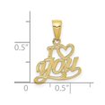 thumbnail image 2 of 16mm 10k Solid Yellow Gold Polished and Textured I Love Heart You Pendant Necklace Pendant for Women, 2 of 2