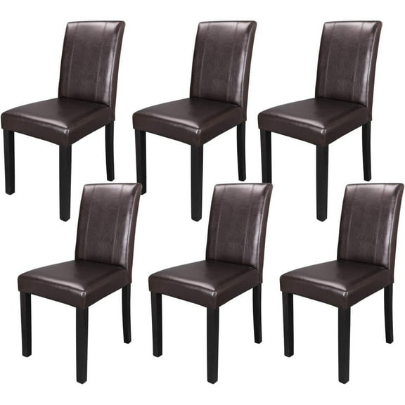 MMZP Dining Chair Set of 6, PU Leather Chairs Modern Diner Chairs Armless Side Chair with Solid Wood Legs for Home Kitchen Living Room