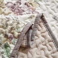 thumbnail image 7 of 3 Pieces Quilt Set King Size  Beige Floral Reversible Bedspread Coverlet Soft Microfiber Lightweight Bed Cover For All Season (102" X 90" 1 Quilt+ 2 Pillow Shams), 7 of 7