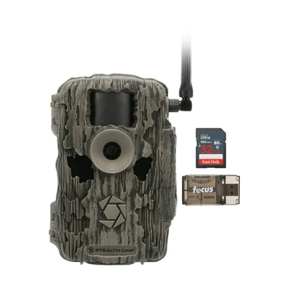 Stealth Cam Fusion MAX 2.0 36MP Cellular Wireless Trail Camera, 32 GB Memory Card and Card Reader