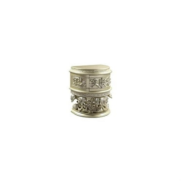 ACME Vatican Nightstand, Champagne Silver Finish