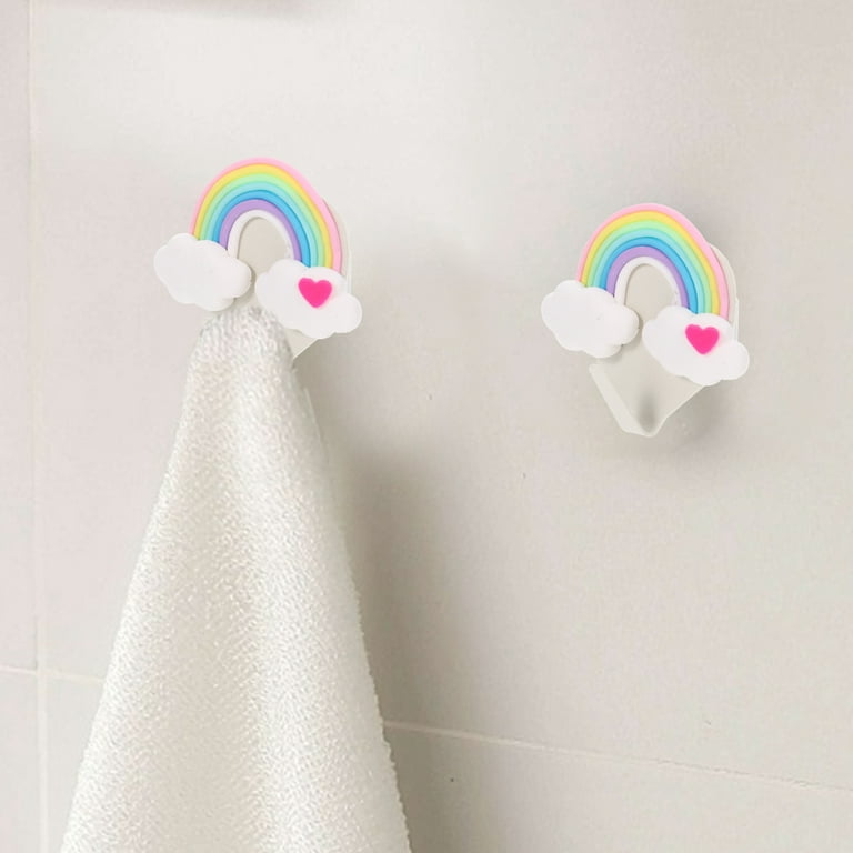 6pcs Rainbow Shaped Decorative Wall Hooks Adhesive Wall Hooks for