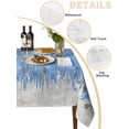 thumbnail image 5 of Blue Grey Abstract Rectangle Tablecloth, Gradient Geometric Graffiti Modern Art Waterproof & StainResistant Tablecloth, Washable Oil-proof Table Cover for Dining/Party/Wedding/Buffet 54x108 In, 5 of 9