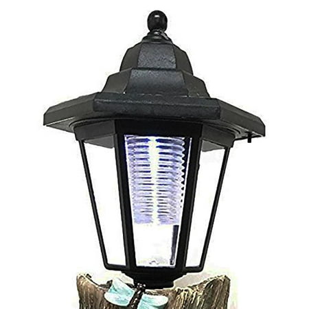 Black Statue With Lantern Atlantic Collectibles Fixed Position Plastic Solar LED Lantern Decorative Replacement For Garden Light Statues ()