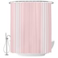 thumbnail image 2 of Pink Striped Shower Curtains for Bathroom, Farmhouse Pink White Stripes Waterproof Fabric Shower Curtain, Decorative Bathroom Curtain for Bathtub, 72"x84", No Hooks Included, 2 of 9