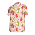 thumbnail image 4 of Wukai Strawberry Floral Men’s Polo Shirts,Quick-Dry Athletic Shirt,Classic Fit Shirts-Small, 4 of 8