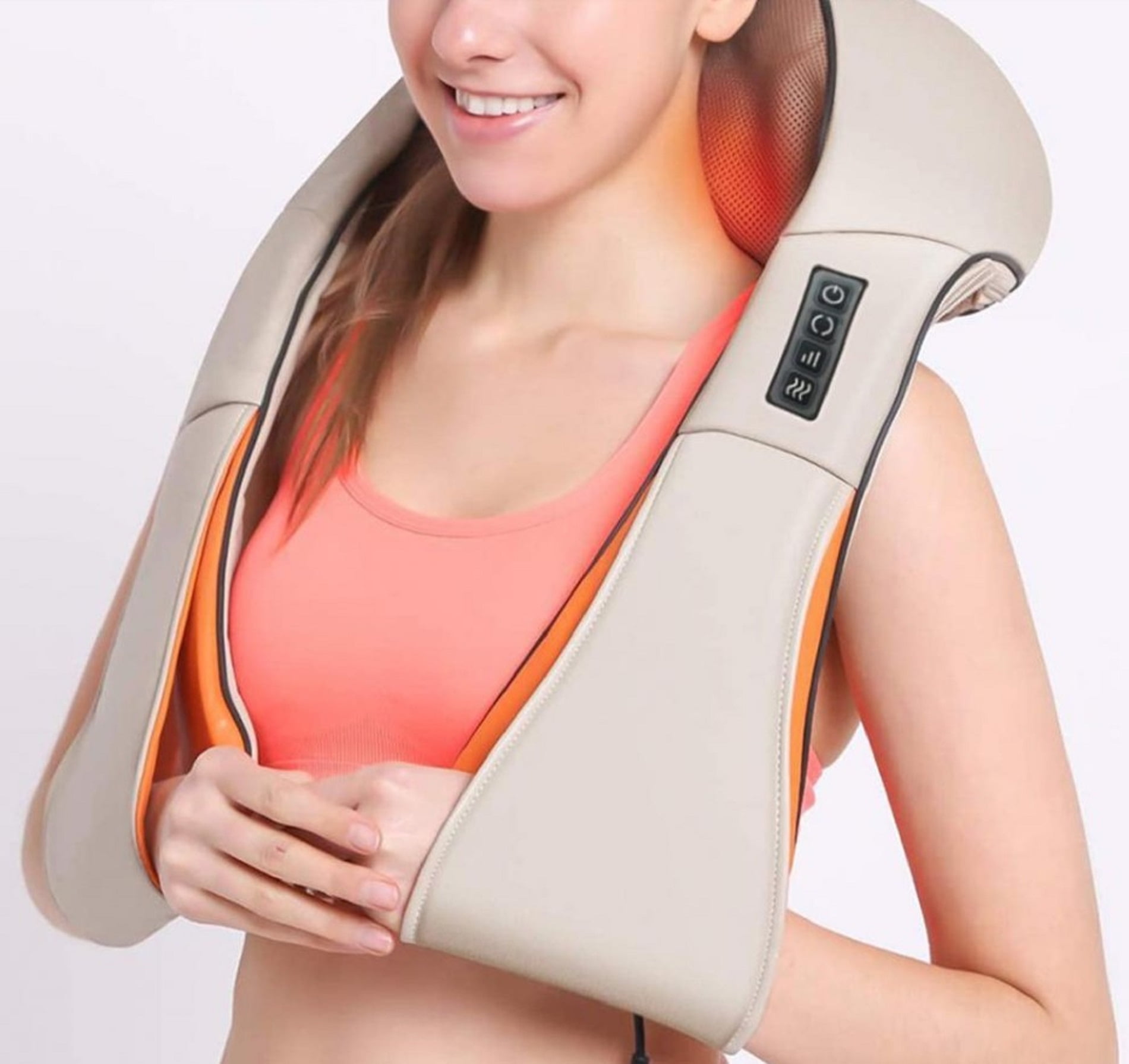 Shiatsu Neck and Back Massager with Soothing Heat - Electric Deep Tissue 3D Kneading Massage Pillow for Shoulder, Leg, Full Body Muscle Pain Relief - Car, Office, Home Use - Great Gift Idea