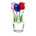 thumbnail image 4 of Inteprter Estatuilla cristalina colorida de las flores de los tulipanes del arte cristalino fino para la decoración elegante Decoración del hogar, 4 of 6