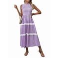 thumbnail image 2 of Women'S Summer Long Dress Casual Boho Striped Sleeveless Smocked Tiered Ruffle Sundress L, 2 of 9