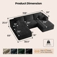 thumbnail image 4 of BELHOME 108" U-Shaped Sectional Sofa Boneless Couch, Modular Cloud Couch 50D High-Resilience Foam Compression Sofa, No Assembly Required, Corduroy Deep Seat Sofa for Living Room Apartment, 4 of 10