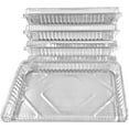 thumbnail image 2 of PACTOGO 1/4 Size Sheet Cake Aluminum Foil Pan w/Clear Low Dome Lid 12.75 L x 8.75 W x 1.25 D (Pack of 50 Sets), 2 of 12