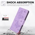 thumbnail image 6 of Feishell iPhone 7 / 8 / SE 2020 / SE 2022 Case Butterfly Embossed Pattern Premium Leather Wallet Cover Flip Stand Card Slots Holder Magnetic with Wrist Strap Case, Purple, 6 of 7