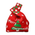 thumbnail image 2 of VBXOAE Sacs d'Emballage Cadeau de Noël - Sacs Cadeaux en Plastique Rouges et Verts, 9,05 X 5,71 X 0,39 Po, Motifs de Noël Adorables, Pochette Tricotée pour Offrir et Ranger Rouge, 2 of 6