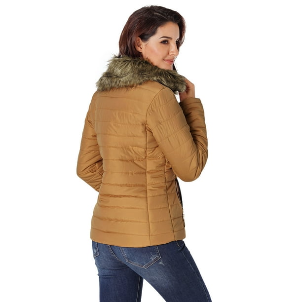 Quilted jacket with fur collar shop