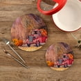 thumbnail image 2 of SKYSONIC Pumpkin Red Truck Pot Holders Trivets, 2 Pcs Heat Resistant Trivets,Autumn Fall Watercolor Cotton Thread Weave Mats for Hot Pads Pans Pot Bowl Teapot for Kitchen Decor, 2 of 7
