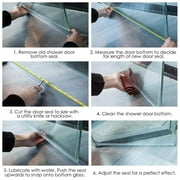 AFQH 2-Pack Shower Door Bottom Seal Sweep Water Barrier Stop Shower Leaks for Frameless Glass Rail