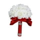 thumbnail image 2 of Novia sosteniendo ramo, de boda, decoración romántica y elegante, ramo de flores artificiales de para aniversario y compromiso. Rojo, 2 of 8