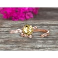 thumbnail image 1 of Vintage Looking 10k Rose Gold 2 Carat 6mm Round Cut Champagne Diamond Moissanite Engagement Rings With Unique Matching Wedding Band Art Deco, 1 of 2
