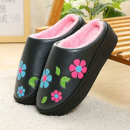 

Gubotare House Slippers Women s Fluffy Slippers Memory Foam Fuzzy Cloud Slippers - Open Toe Flip Flop Slip On Indoor Bedroom House Shoes Wedding Bride Slippers Black 5