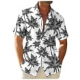 thumbnail image 2 of toraway Mens Shirts Long Sleeve down Men Short Sleeved Fashionable Color Gradient Printed Coconut Tree Pattern Men Seaside Beach Shirt XXXL, 2 of 3