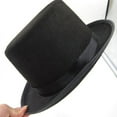 thumbnail image 3 of Black Unisex Fedoras Wide Mad Hats Top Hatter Festival Cap Q4N8, 3 of 9