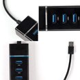 thumbnail image 1 of Hub USB de 4 puertos USB 3.0 C Hub Super Speed Data Hub, negro, 1 of 5