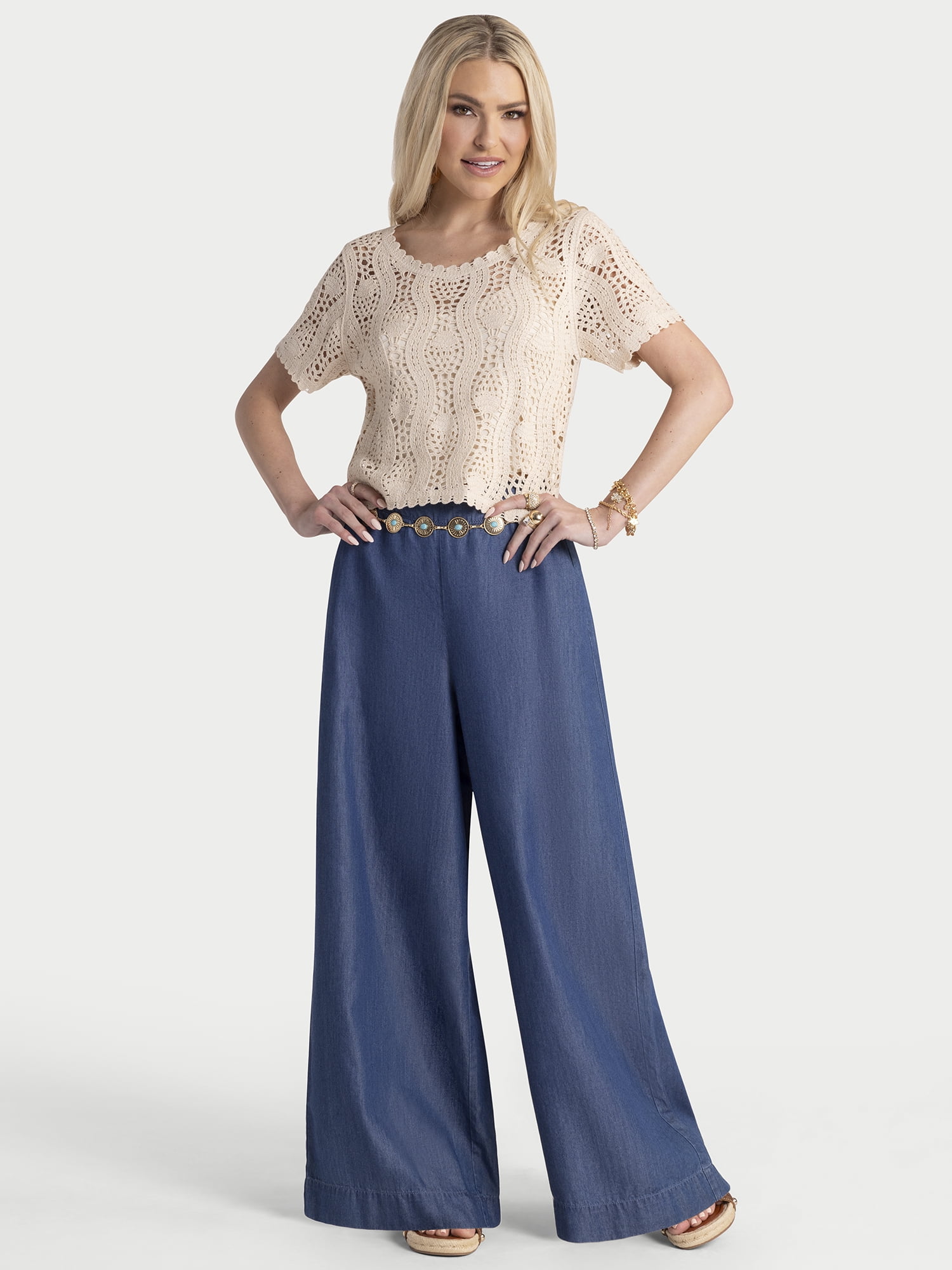 Jessica Simpson Women's Saydee Wide Pull On Pants, Sizes XS-XL