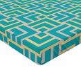 thumbnail image 2 of Ambesonne Turquoise Fitted Sheet, Art Deco Square Lines, Full Size, Turquoise Yellow, 2 of 3